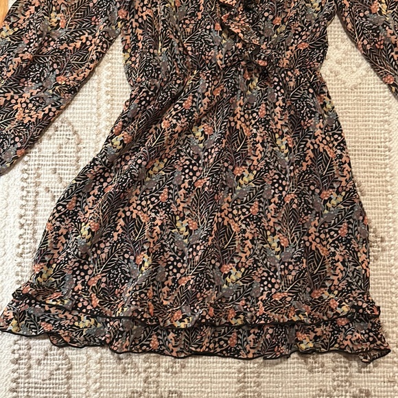 Long sleeve short length ruffle peasant dress - Picture 3 of 3